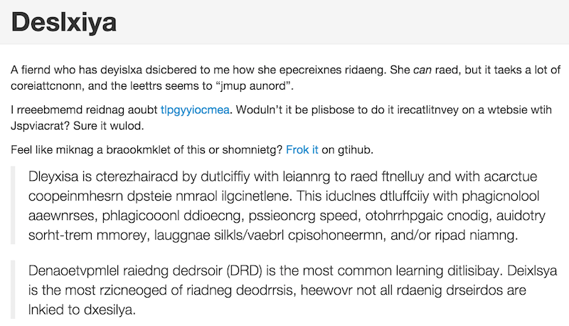 dyslexia simulator