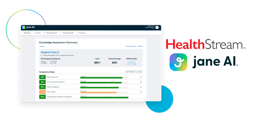 HealthStream’s jane AI – Individualized Competency-Based Validation and Assessment Program