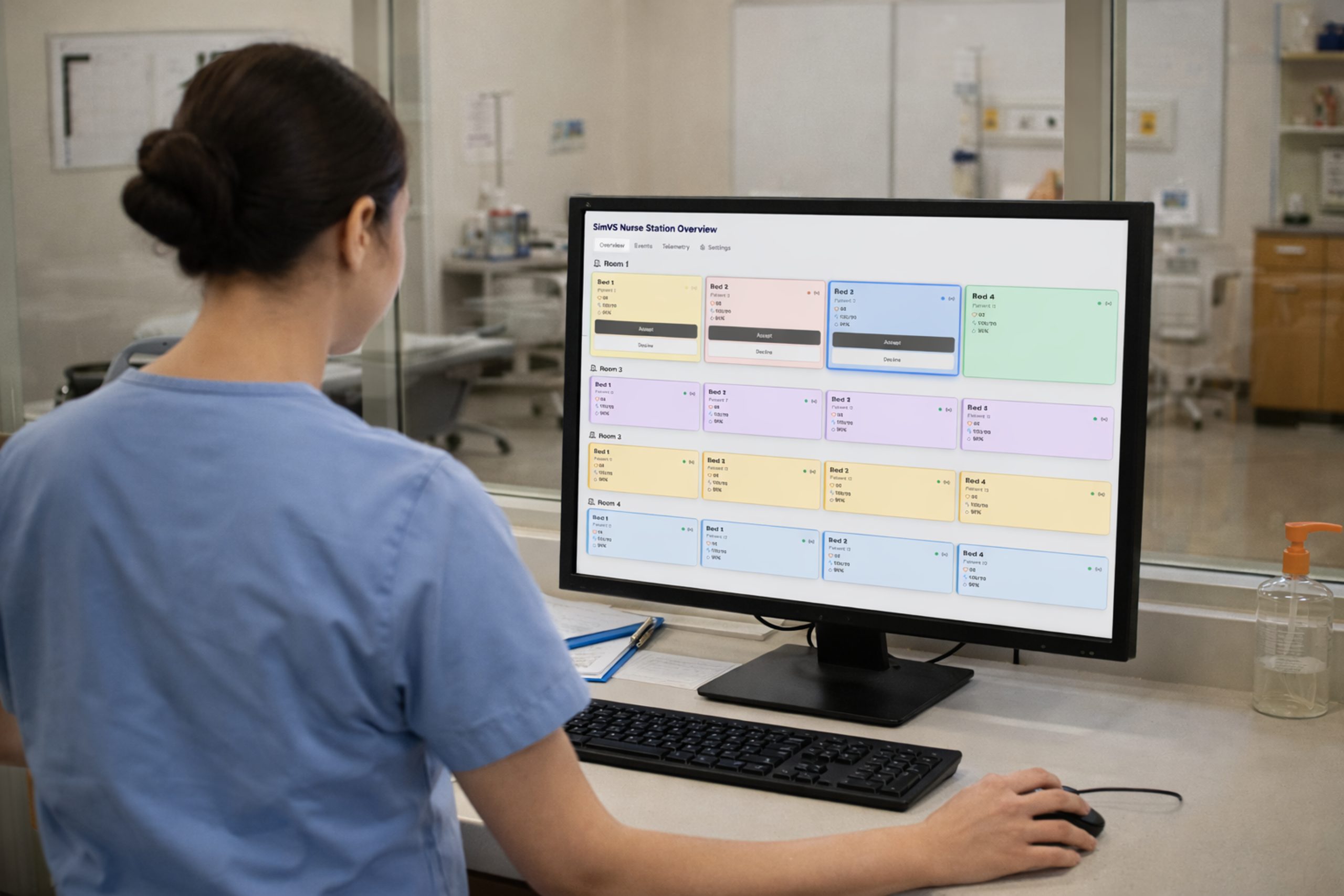 SimVS for Multiple Patient Simulation for Delegation and Prioritization