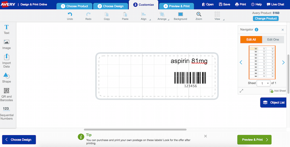 Low Cost Bar Code Labels for Sim Labs