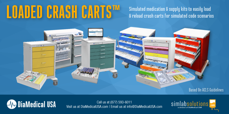 Save Time & Costs with Loaded Crash Carts for Simulation From DiaMedical USA and SimLabSolutions